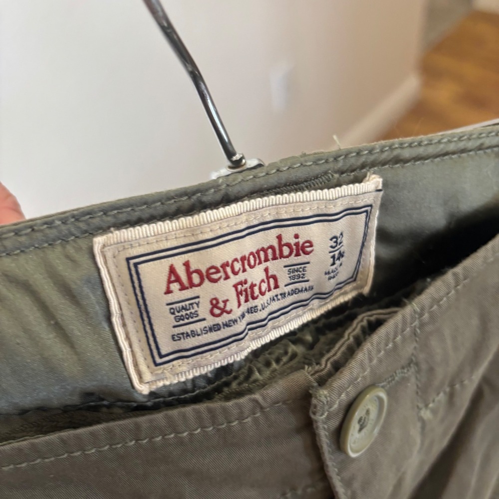 y2k Abercrombie & Fitch Mens Cargo Pants Olive Green Utility Paratrooper 32 - Picture 3 of 10
